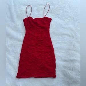 Windsor Red Spaghetti Strap Bodycon Mini Dress